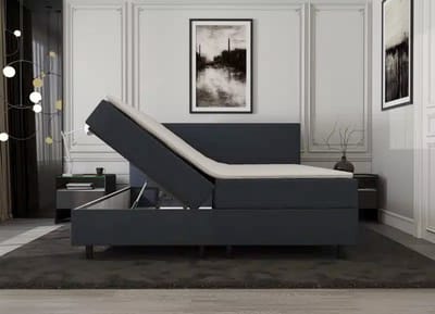 Mörgenn Opbergboxspring SENTO - Boxspring met opbergruimte - Pocketvering - Luxe topper - Inclusief Dekbed en Kussens - Beige - 90x200