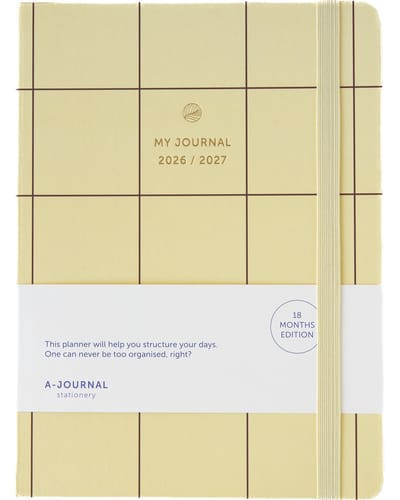 My Journal - Agenda 18 maanden 2026-2027 - Geruit vanillegeel - A5