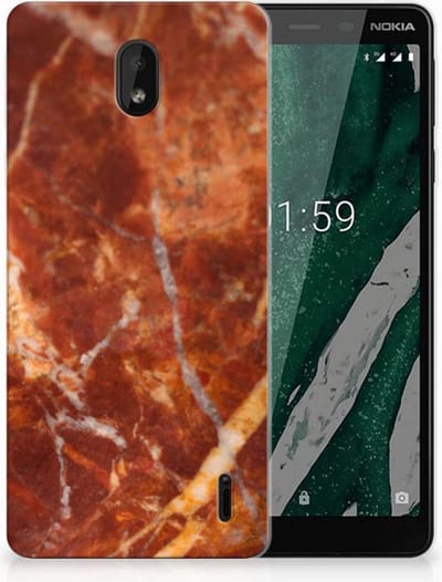 Nokia 1 Plus TPU Siliconen Hoesje Marmer Bruin