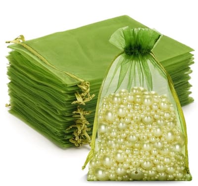 Allecto - Organzazakjes - Geschenken zakjes - afwerking - Lichtgroen
