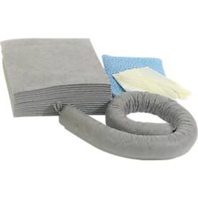 Lekkage set voor noodgevallen universeel - absorptie van 20 l - grijs - PVC-tas van 41 stuks
