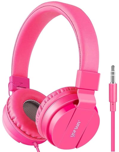 iPad Koptelefoon Kinderen - Hoofdtelefoon Kids Verstelbaar - On-Ear Volumebegrenzing - Roze