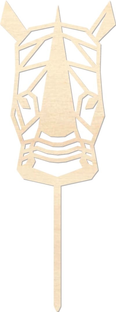 Houten caketopper / taarttopper - Neushoorn - Taart / Cake topper op bestelling gemaakt