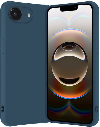 Hoes - Geschikt voor Apple iPhone 16e - Sterk & Shockproof - Hoesje Cover - Siliconen Case - Donkerblauw