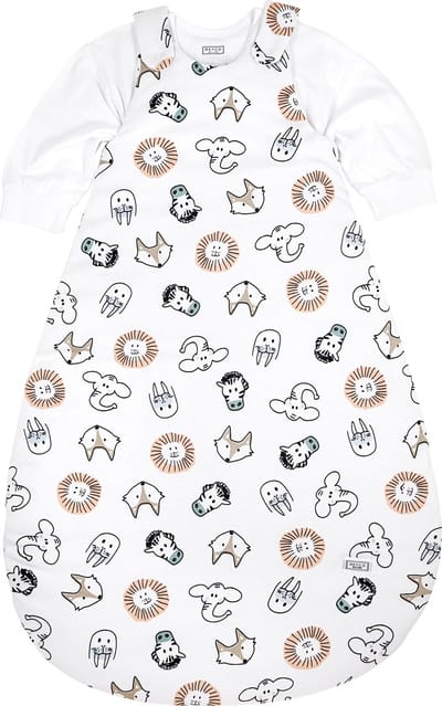 Meyco Baby Animal baby slaapzak rond tweedelig - multicolour - 50/56 - 2.5 TOG