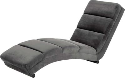Giga Living Ligstoel Wikra - Donkergrijs Stof - 170x60x82cm