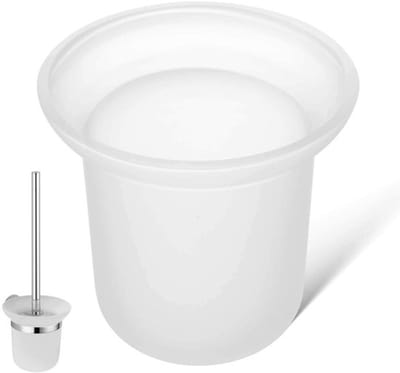 Toiletborstelbeker - Wandhouder - Glazen Schrobkom - Badkameropslag - Duurzaam - Praktische Materialen - Toiletborstelhouder