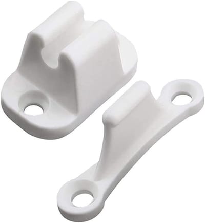 T-Shaped Deurstoppers en Bevestigingsclips Set voor Caravans en Campers, Wit, 1 Set voor Veiligheid en Stabiliteit