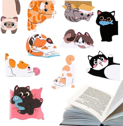 Magnetische Boekenleggers - Bladwijzers Katten - Pagina Markeren - Veilige Magnetische Fixatie - 5 x 5 x 2 cm