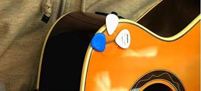 Plectrumhouder - Accessoire Gitaar - Muziek Maken - Speciaal Hechtend Materiaal - Maat S - Zwart