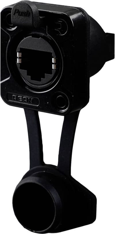 Rean AV RJ45 Feedthrough, horn type, IP65 Airtight RRE8F-Z-012-1 Bus, inbouw Zwart 1 stuk(s)