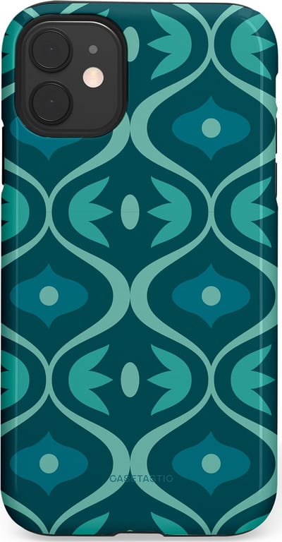 Casetastic hoesje geschikt voor Apple iPhone 11 - Dubbellaagse bescherming - Decoratief Blauwgroen - Fashion Case - Petrol