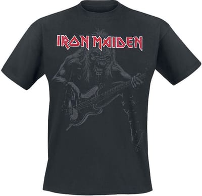 Iron Maiden T-shirt - Eddie Bass - S tot 5XL - voor Mannen - zwart