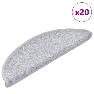 vidaXL - Trapmatten - 20 - st - 56x17x3 - cm - lichtgrijs - halfrond