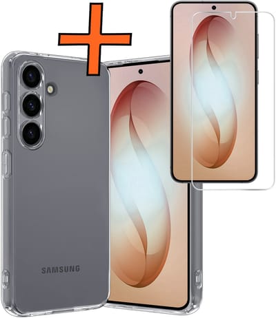 Hoes - Met Screenprotector - Geschikt voor Samsung Galaxy S26 - Sterk & Shockproof - Back Cover - Siliconen Case - Telefoon Hoes - Transparant