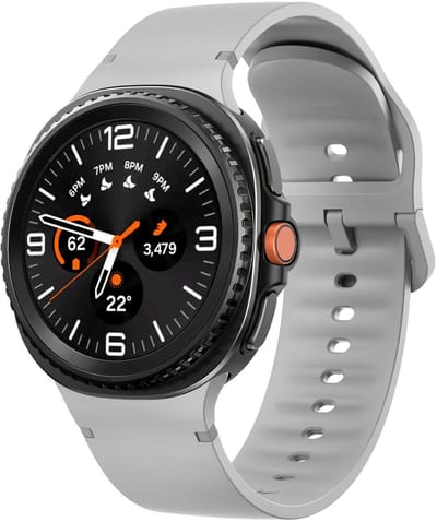 Siliconen bandje - geschikt voor Samsung Galaxy Watch 8 (40mm) / Galaxy Watch 8 (44mm) / Galaxy Watch 8 Classic - gespsluiting - Maat S/M - grijs