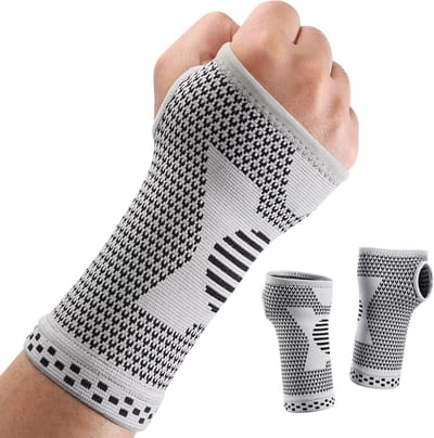 Verstelbare Polsbrace voor Sport & Gym – Polsbescherming, Handpalm Guard, Compressie Handschoenen tegen Carpaal Tunnel - Maat M
