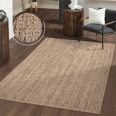 Wasbaar binnen- en buitenkleed, weerbestendig, terras, boho-patroon, effen gemêleerd