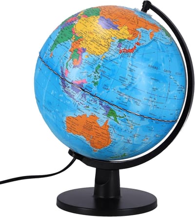 Wereldbol LED - Educatieve Bol - Geografie Leren - Volledig Nederlands - 25 cm Diameter