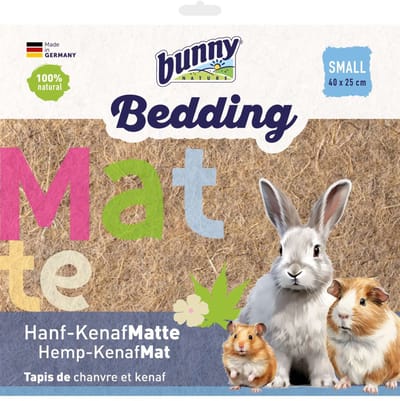 Hennepkenafmat BUNNY NATURE - Zachte Ligmat 40x25 cm - Duurzaam en Hygiënisch voor Knaagdieren