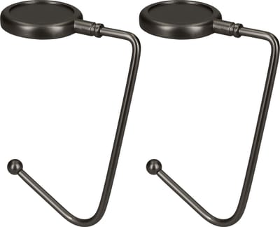 kwmobile 2x tassenhaken voor tafel - Set van draagbare tashangers - Tassenhangers voor tafel of kast - In mat zwart