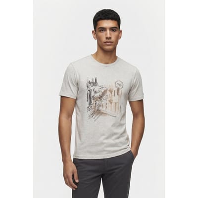 No Excess T-shirt Crewneck Melange Chest Print Kit Größe: XXL | Bedruckte T-Shirts Outlet | Herren