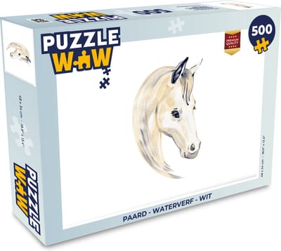Puzzel Paard - Waterverf - Wit - Meisjes - Kinderen - Meiden - Legpuzzel - Puzzel 500 stukjes