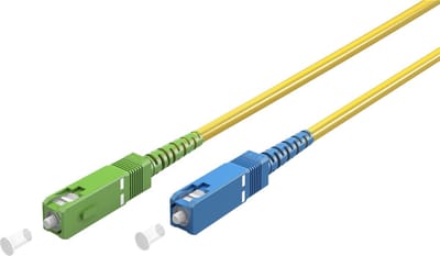 SC/UPC - SC/APC Simplex FTTH kabel | OS2 | geel | LSZH | 0,50 meter