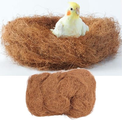 Vogelnestmateriaal Kokosvezel - Nestmateriaal Warm - Vogels Kleine Dieren - Stofvrij Droog Bedding - Bruin