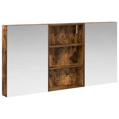 vidaXL - Badkamerkast - set - 3 - st - 120 - x - 10,5 - x - 60,5 - cm - Bewerkt - hout