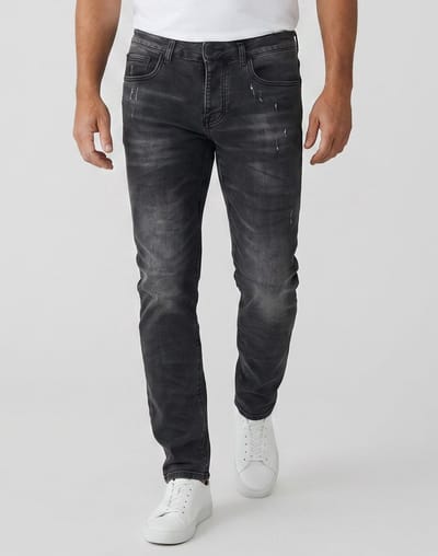 Jeans Heren Slim Fit - Spijkerbroek Heren Volwassenen -Stretch Jeans Heren -8373- Grijs