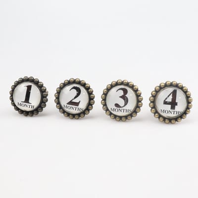 4 Stuks Meubelknop - 1, 2, 3, 4 maanden - 4.2*3.5 cm - Meubel Handgreep - Kledingkast, Deurknop, Ladeknop, Keukenkast