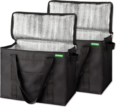 Premium opvouwbare koeltas - isolatietas - 2 stuks - gekleurd - duurzaam materiaal