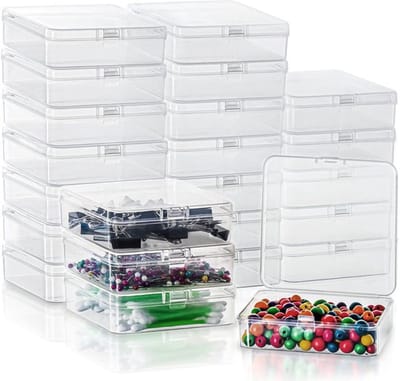 Allecto - Kleine Doorzichtige Plastic Container Doosjes - 24 Stuks