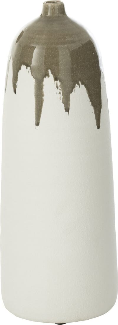 J-Line vaas Olea Fles - olijfgroen/wit - small - 47 cm hoog