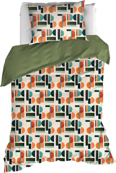 De Witte Lietaer Dekbedovertrek Lisboa, Grenoble Green - 140 x 200/220 - Katoen Percal