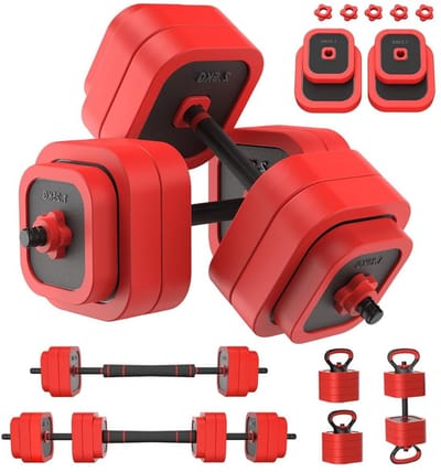 CLVP® Verstelbare Dumbells - Verstelbare Dumbbells - Dumbell Set - Verstelbare Dumbell - Rood