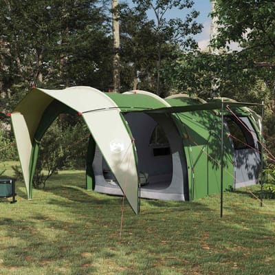 vidaXL - Tunneltent - 6-persoons - Groen - 185T - Polyester - met - PU - Coating