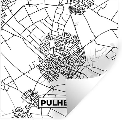 Muurstickers - Sticker Folie - Plattegrond - Stadskaart - Pulheim - Kaart - 100x100 cm - Plakfolie - Muurstickers Kinderkamer - Zelfklevend Behang XXL - Zelfklevend behangpapier - Stickerfolie