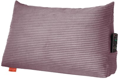 sleepling 70 x 40 x 20 cm rugkussen corduroy look, wigkussen voor bed en bank, lendenkussen, driehoekig leeskussen, kussen met afneembare wasbare hoes, zijvak, roze