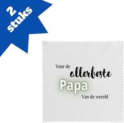 Akyol - voor de allerbeste papa van de wereld brillendoekjes - Papa - de beste vader - vader cadeautjes - vaderdag - verjaardagscadeau - verjaardag - cadeau - geschenk - kado - gift - vader artikelen - 17,8 bij 17,8 cm - 2 stuks