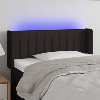 vidaXL - Hoofdbord - LED - 83x16x78/88 - cm - stof - zwart