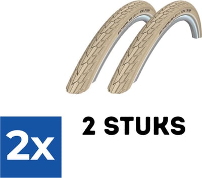 Fietsband - Buitenband - Set van 2 - Road Cruiser 28 x 1.60 (42-622) Crème - Voordeelverpakking 2 stuks