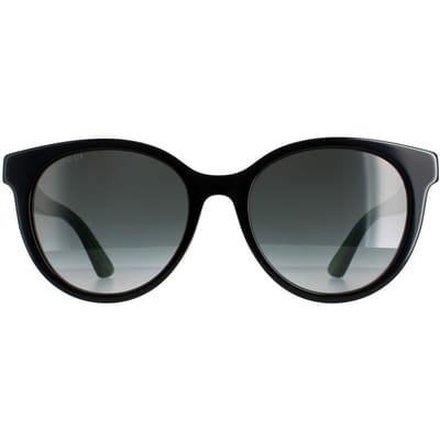Gucci Round Dames Black met groene en roodgrijze gradiënt GG0702SK -zonnebril
