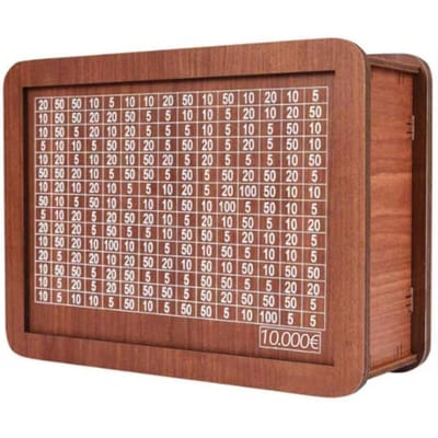 500/1000/2000/3000/5000/10000 Euro Spaarpot Spaarpot Houten Spaarpot Herbruikbare Spaarpot met Spaardoel en Cijferdozen