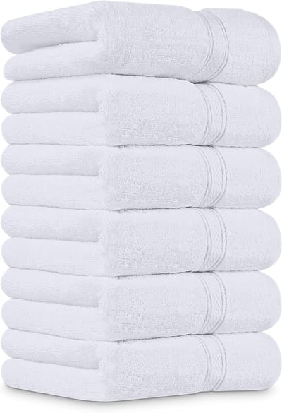 Unyqoos® Set van Luxe Handdoeken van Hoogwaardig Katoen voor Optimale Absorptie en Zachtheid, 6 Stuks, Wit