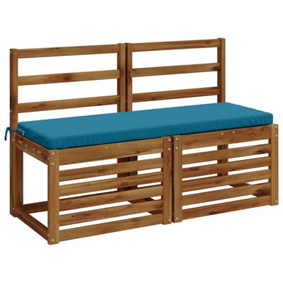 vidaXL - Bankkussen - SOEST - 100% - Polyester - Lichtblauw - 110 - x - 40 - x - 5 - cm