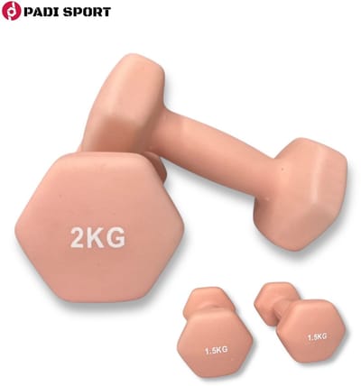Padisport dumbells Roze 1.5 en 2 kg - gewichten set halters - gewichten set dumbbell - dumbells set
