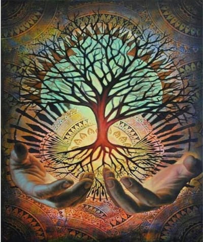 2.0 Products - Spiritueel - Spiritualiteit - Schilderen op nummer volwassenen - Paint by number - 40 x 50 CM - Handen - Boom