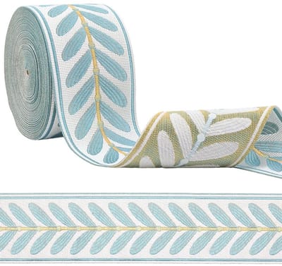 Store_9 - geweven jacquard band - vintage bladeren - boho stijl - 2.35m - decoratie lint - geschikt voor knutselen - polyester